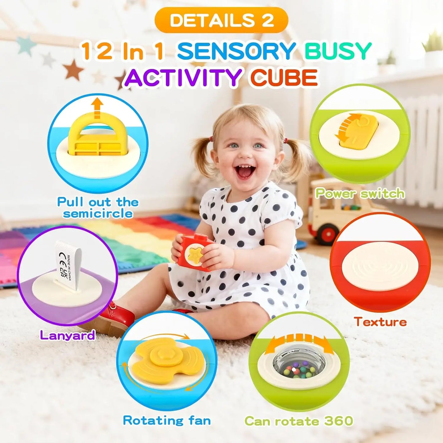 Montessori Activity Cube Busy Board Toy