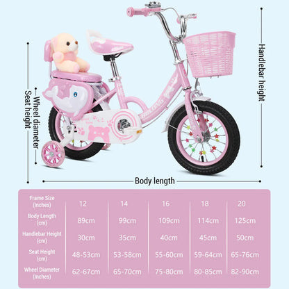 Kids Bike 12-20in Bicycle for Girls Ages 3-13